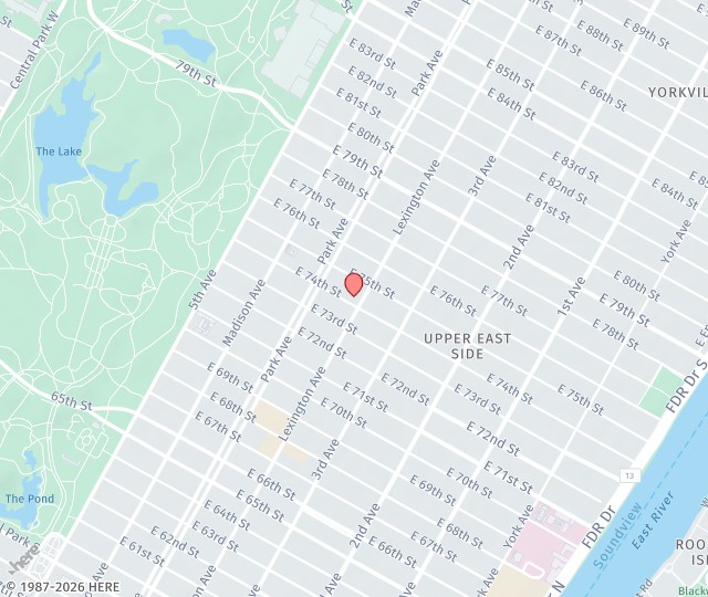 Location Map: 135 East 74th Street New York, New York 10021
